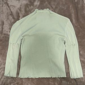 Light green cropped turtle neck